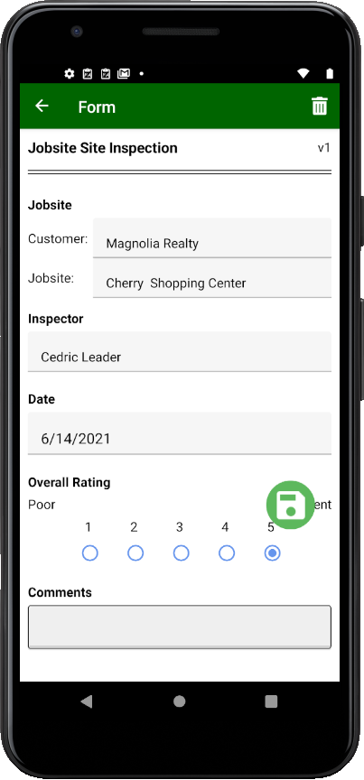 Crews complete forms in Field Assistant mobile app