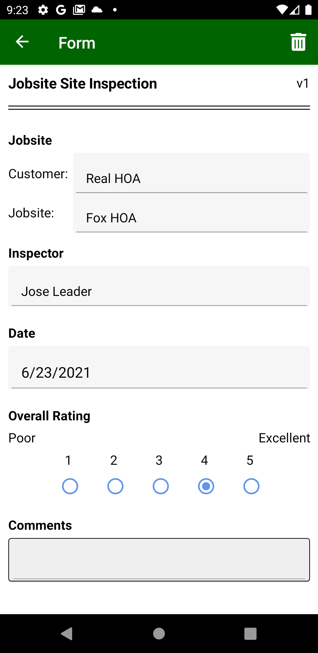 Crews fill out forms with Field Assistant mobile app