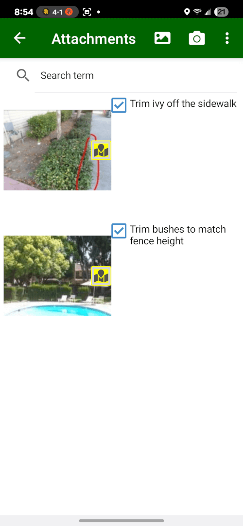 A view of the daily route list on the Field Assistant mobile app.