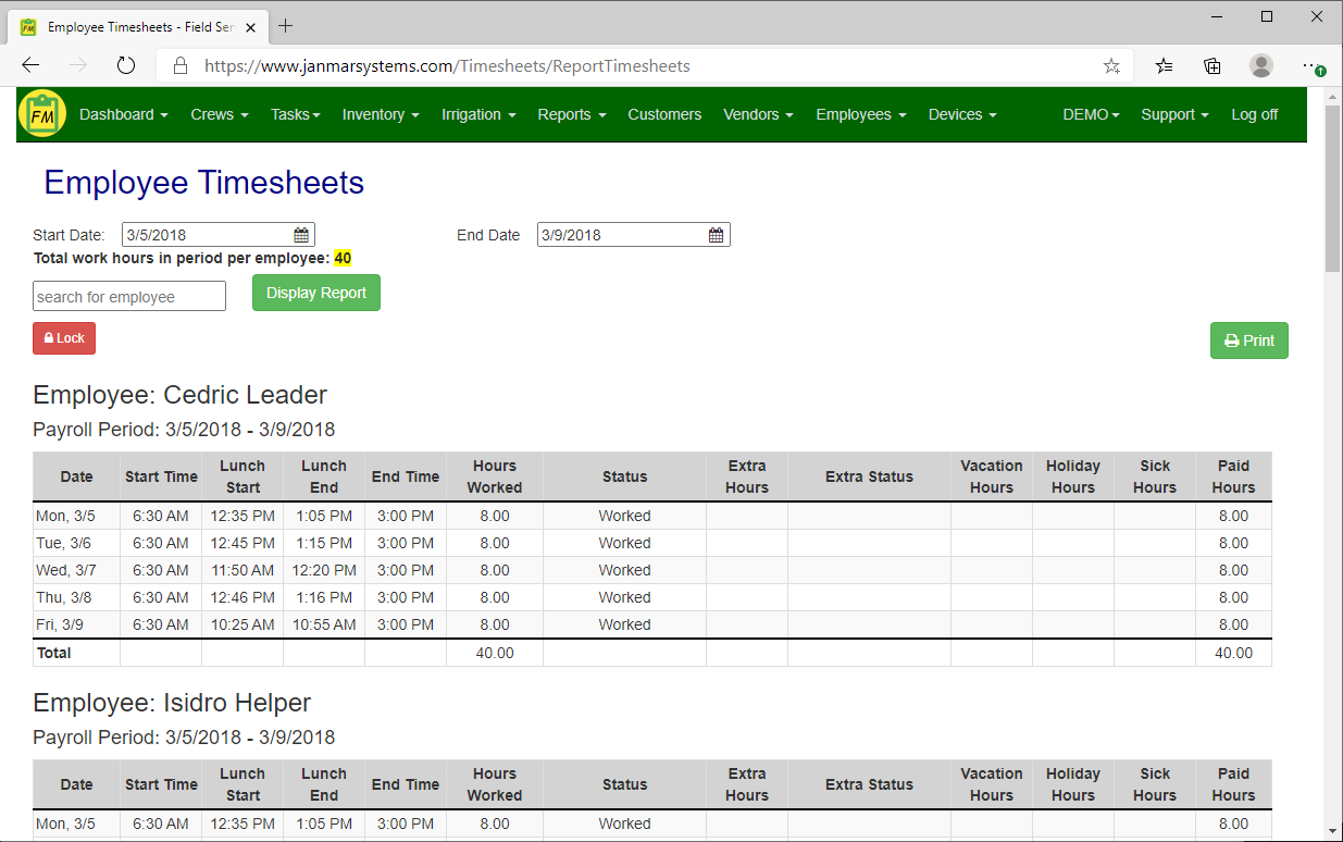 Export timesheet reports for payroll