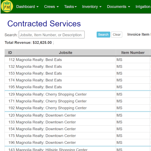 A screenshot showing the batch creation of monthly maintenance invoices for QuickBooks Online.